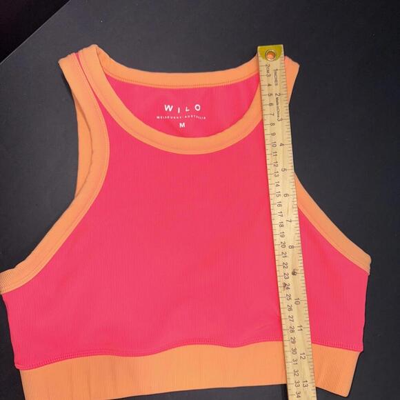 Wilo Australian Brand Women's Active Tank Bra Orange Pink Neon Athleisure Medium - Picture 8 of 11